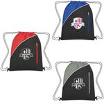 JH3364 Non-Woven Drawstring Pack With Front Zipper And Custom Imprint
